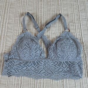 Aerie Soft Lace Bralette in Gray